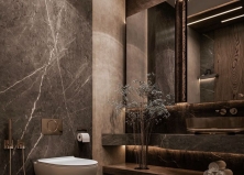 Почему стоит выбрать темный камень для отделки ванной комнаты?